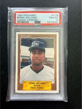 1990 ProCards Bernie Williams #1179 Albany Yankees PSA 10 GEM MINT Minor League